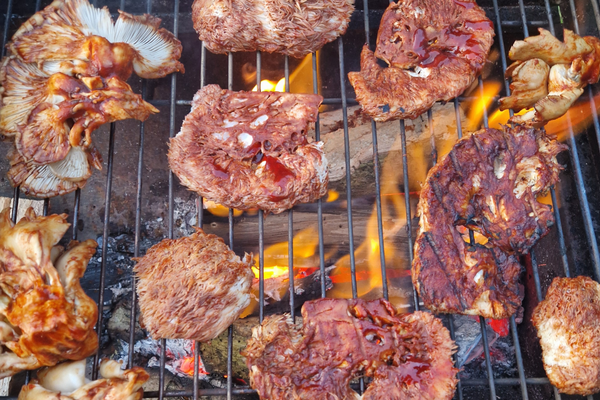 BBQ Lions Mane Mushroom Steaks - Hodmedod's Wholefoods