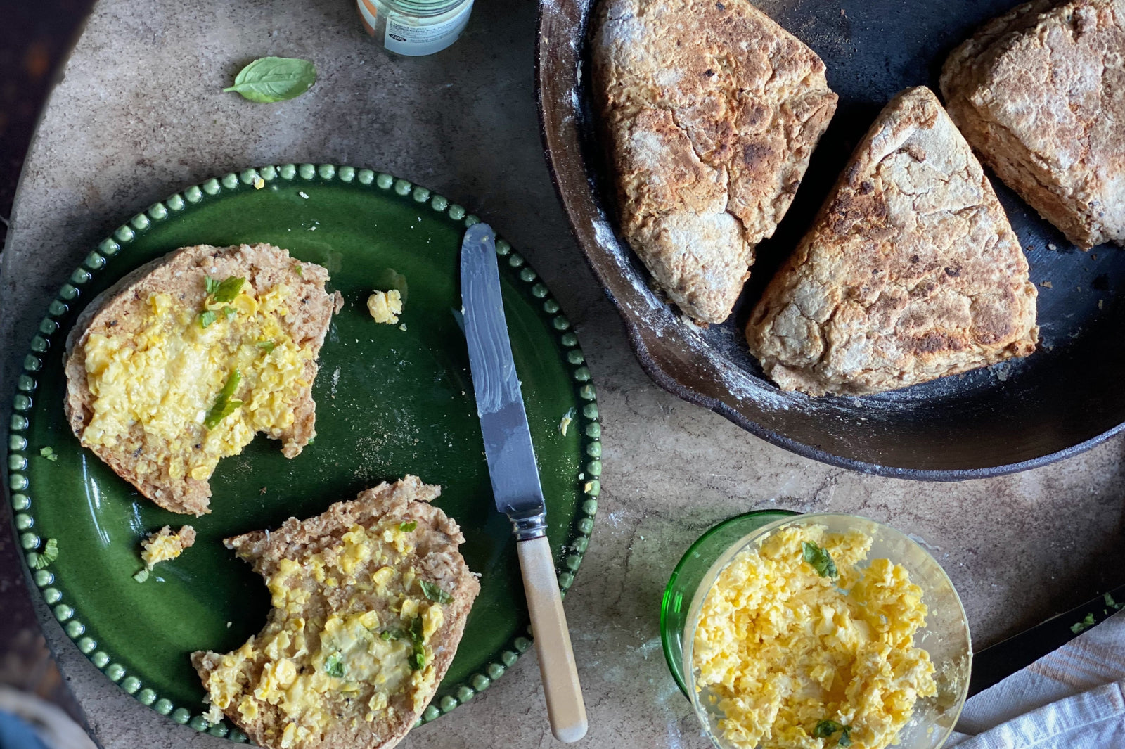 Spelt Soda Bread Bannocks with Corn Butter