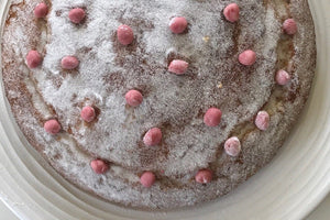 Pink Pea and Anise Syrup Cake
