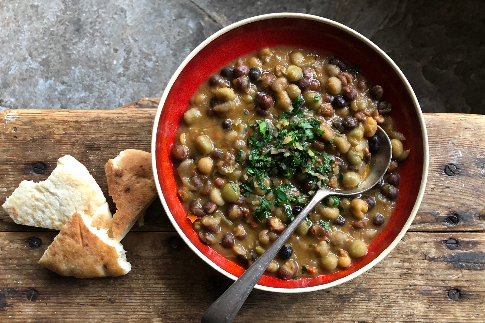 All The Peas and Red Pesto Soup