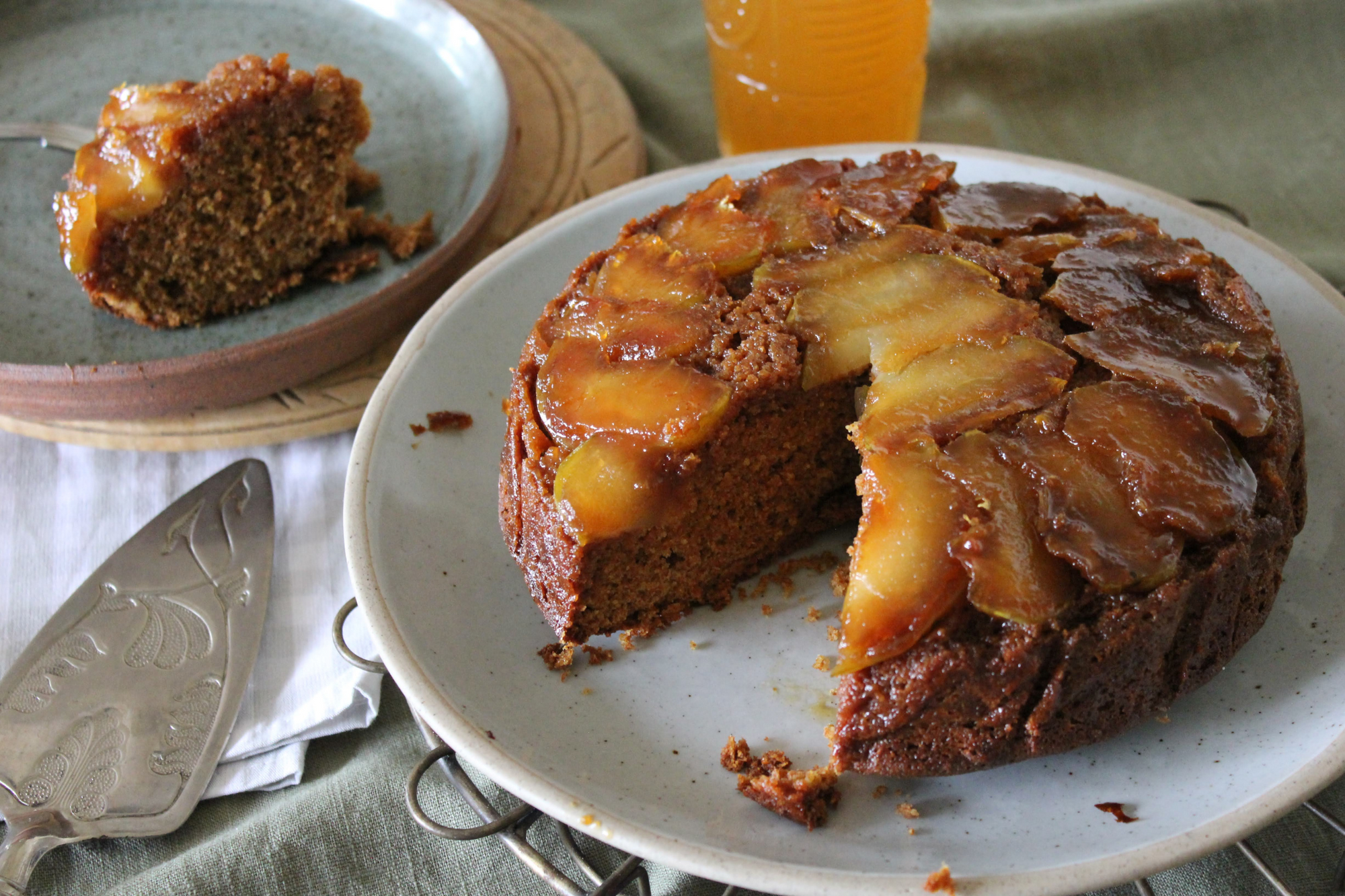 Apple and Caramel Upside-Down Millet Cake