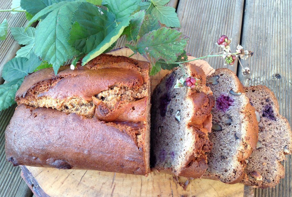 Buckwheat & Pea Loaf with Banana, Walnuts & Berries