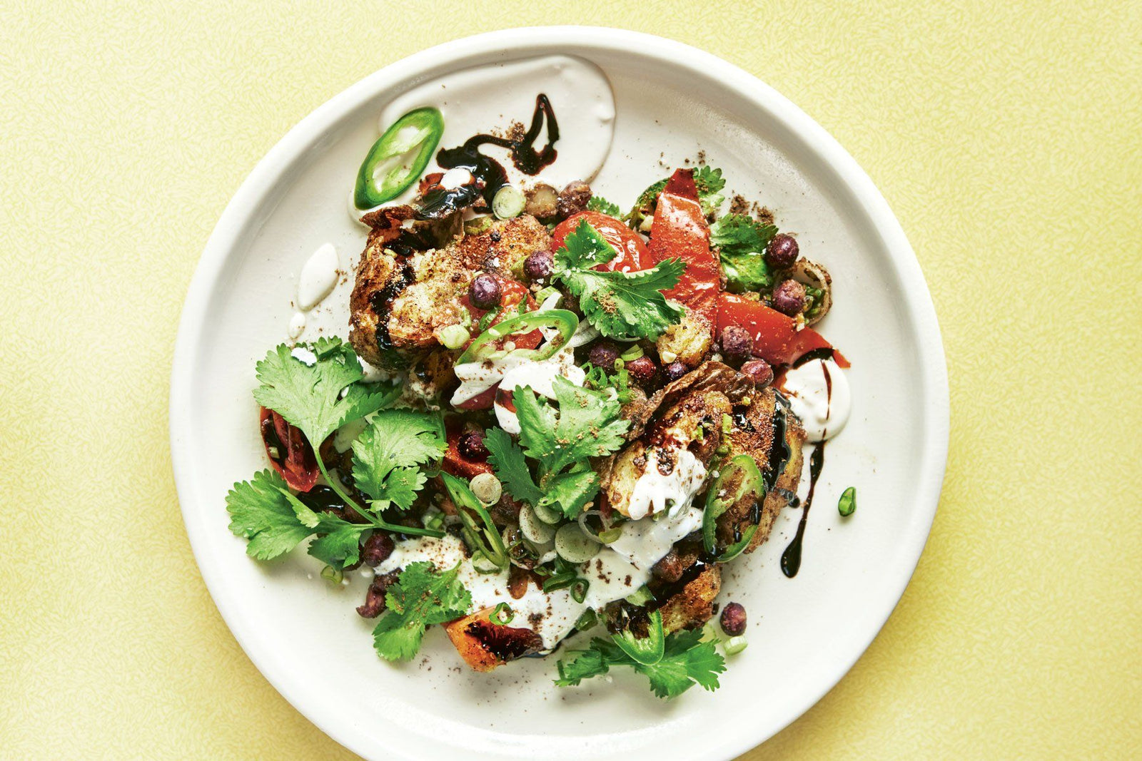 Brunch Chaat with Carlin Peas and Tomatoes