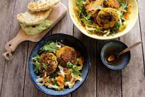 Carrot and Quinoa Falafels with Slaw