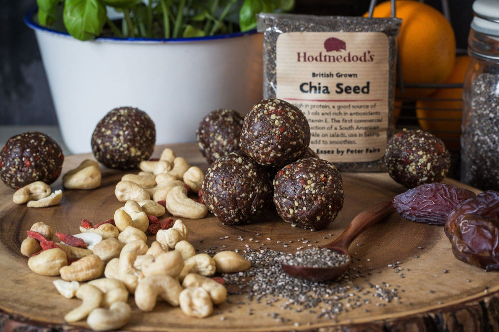 Chia, Chocolate & Hemp Protein Bites Hodmedod's British Wholefoods