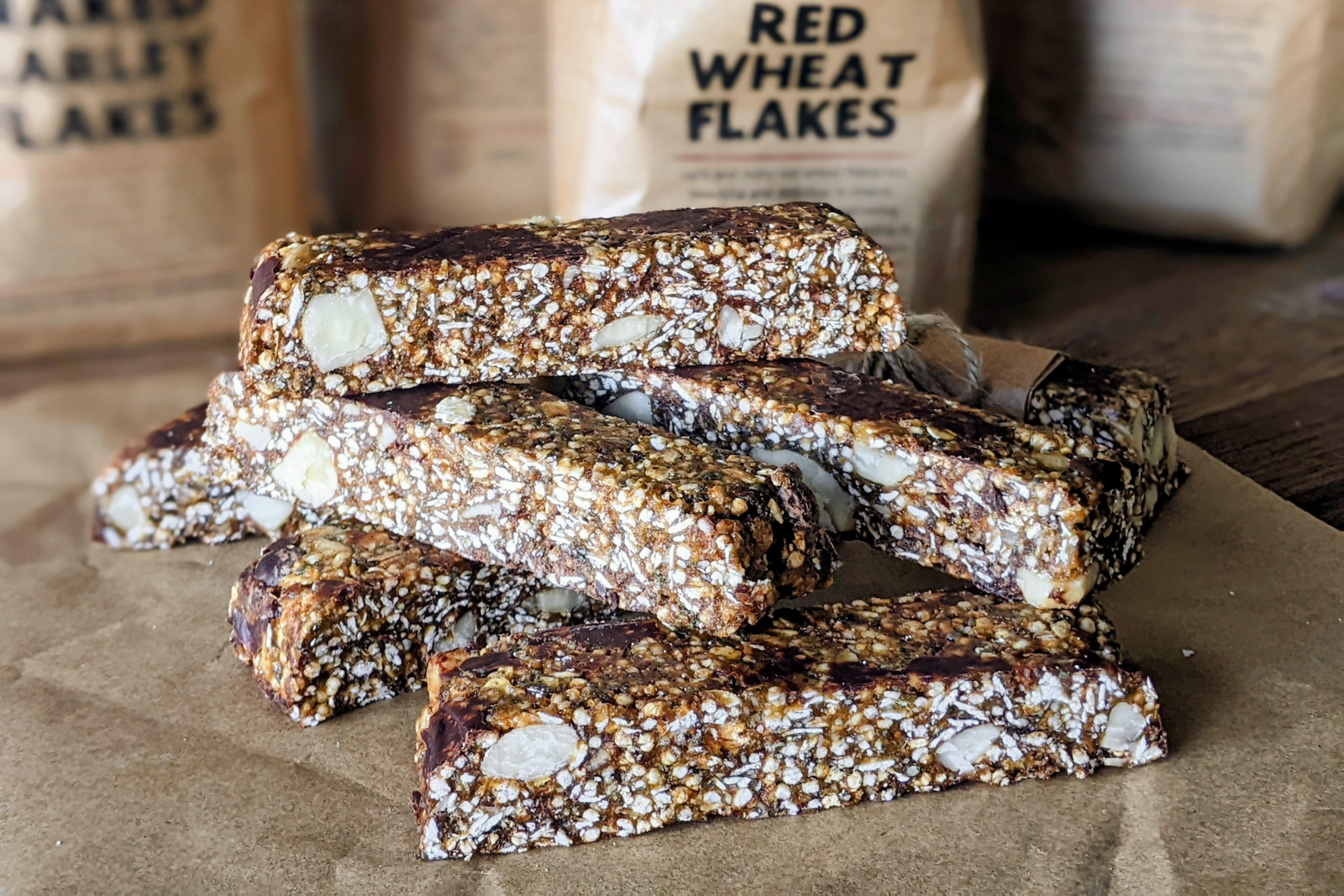 Chocolate, Tahini & Brazil Nut Granola Bars