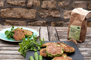 Courgette, Pea and Mint Fritters