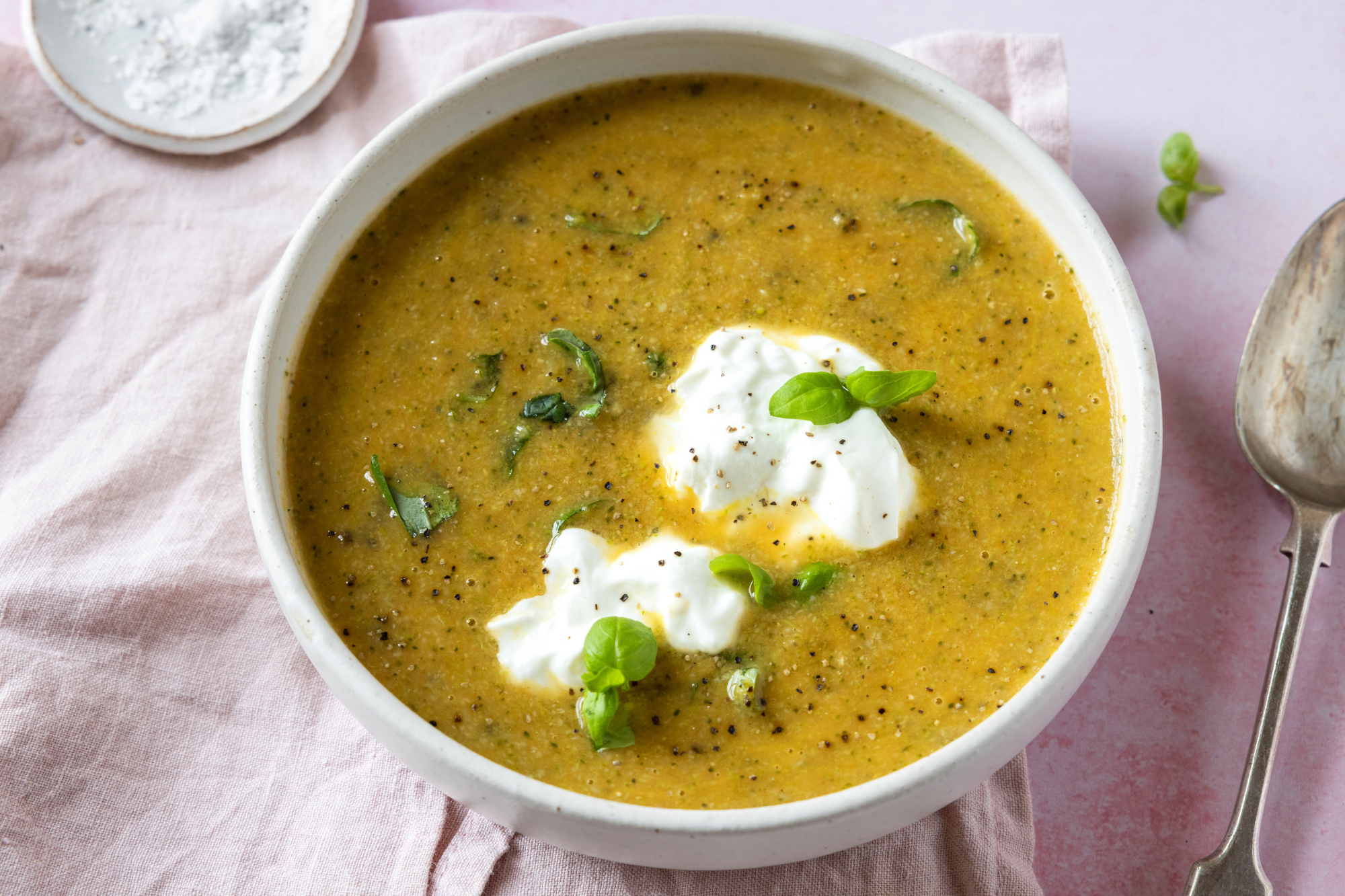 Creamy Broccoli, Hemp & Sweet Potato Soup