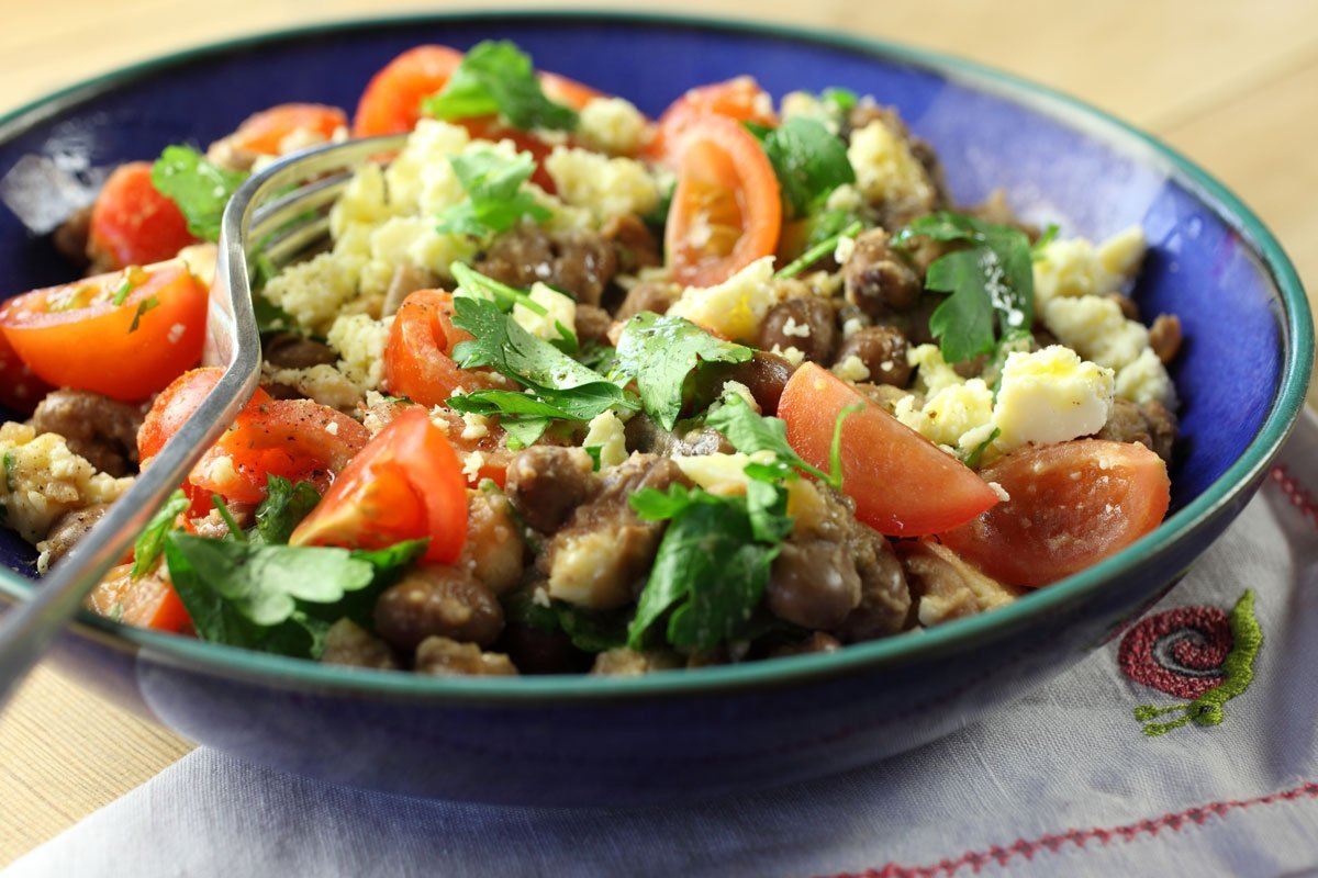 Fava Bean and Caerphilly Cheese Salad