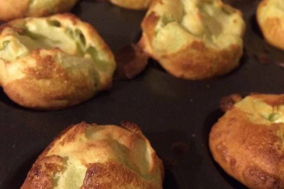 Green Pea Popovers (Mini Yorkshire Puddings)