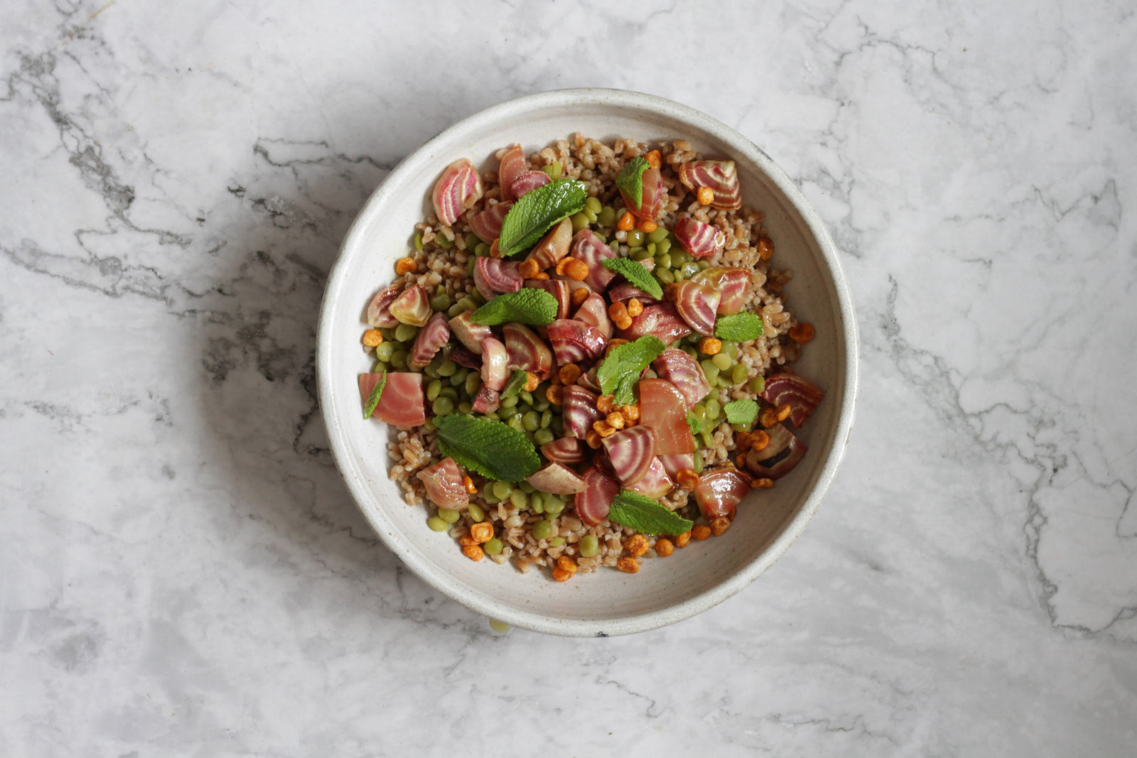 Pearled Spelt, Roasted Beetroot & Split Green Peas