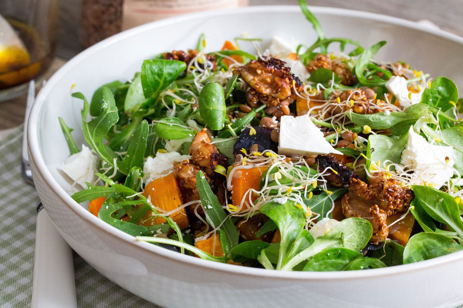 Lentil, Camelina & Roast Veg Salad