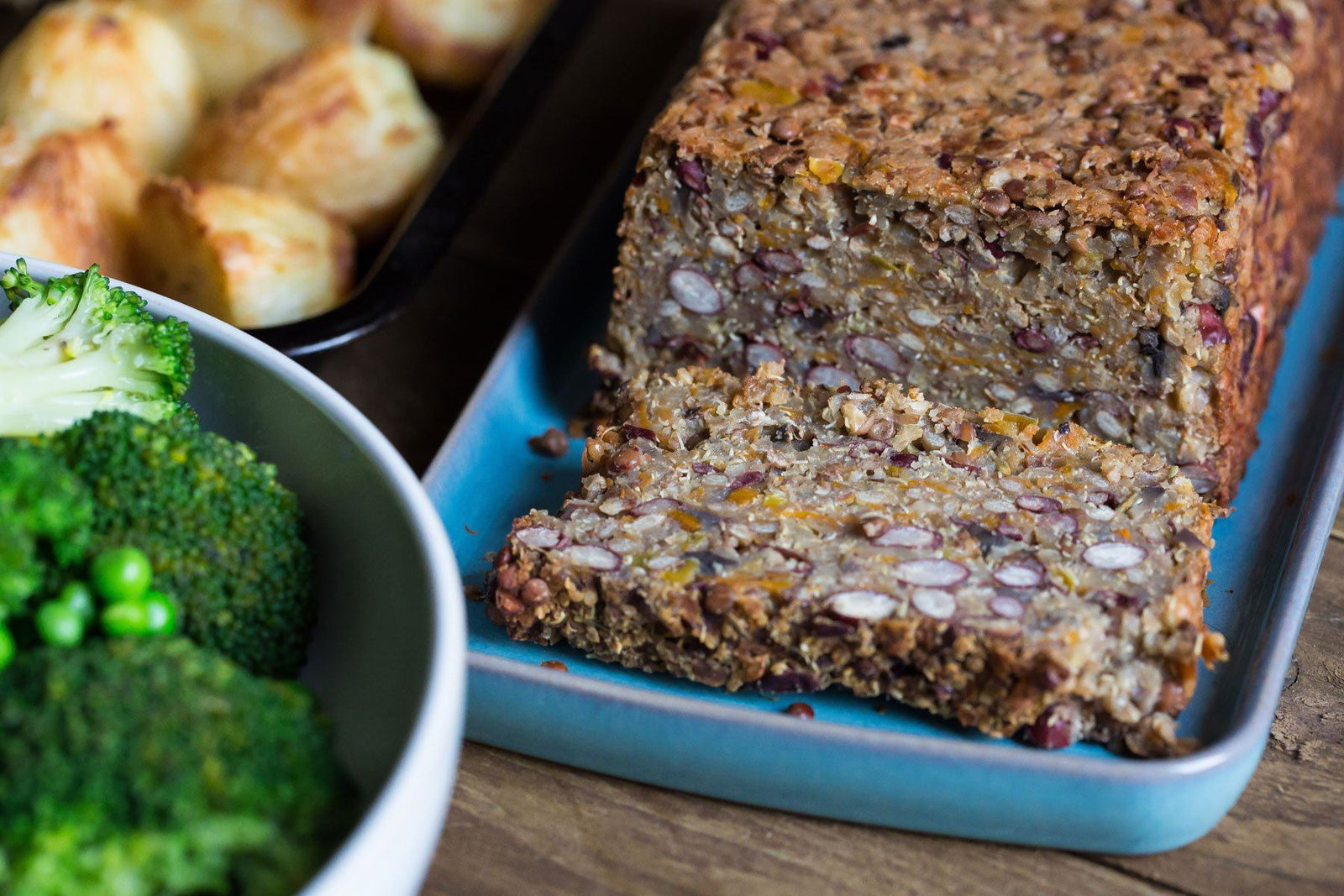 Lentil, Haricot Bean and Mushroom Roast