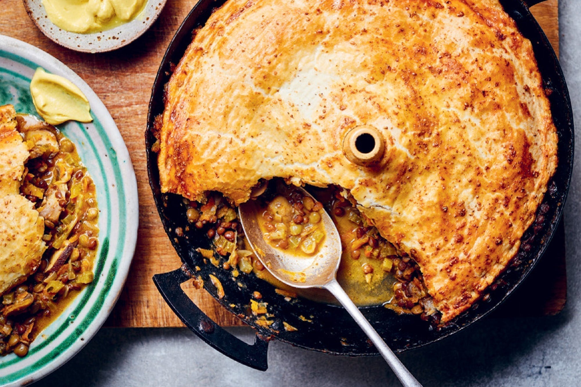 Lentil and Mushroom Pie with Wholemeal Pastry