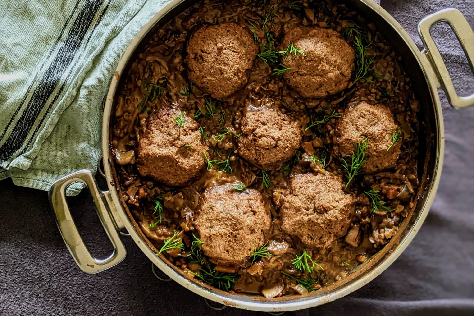 Lentil & Mushroom Stew with Millet Dumplings