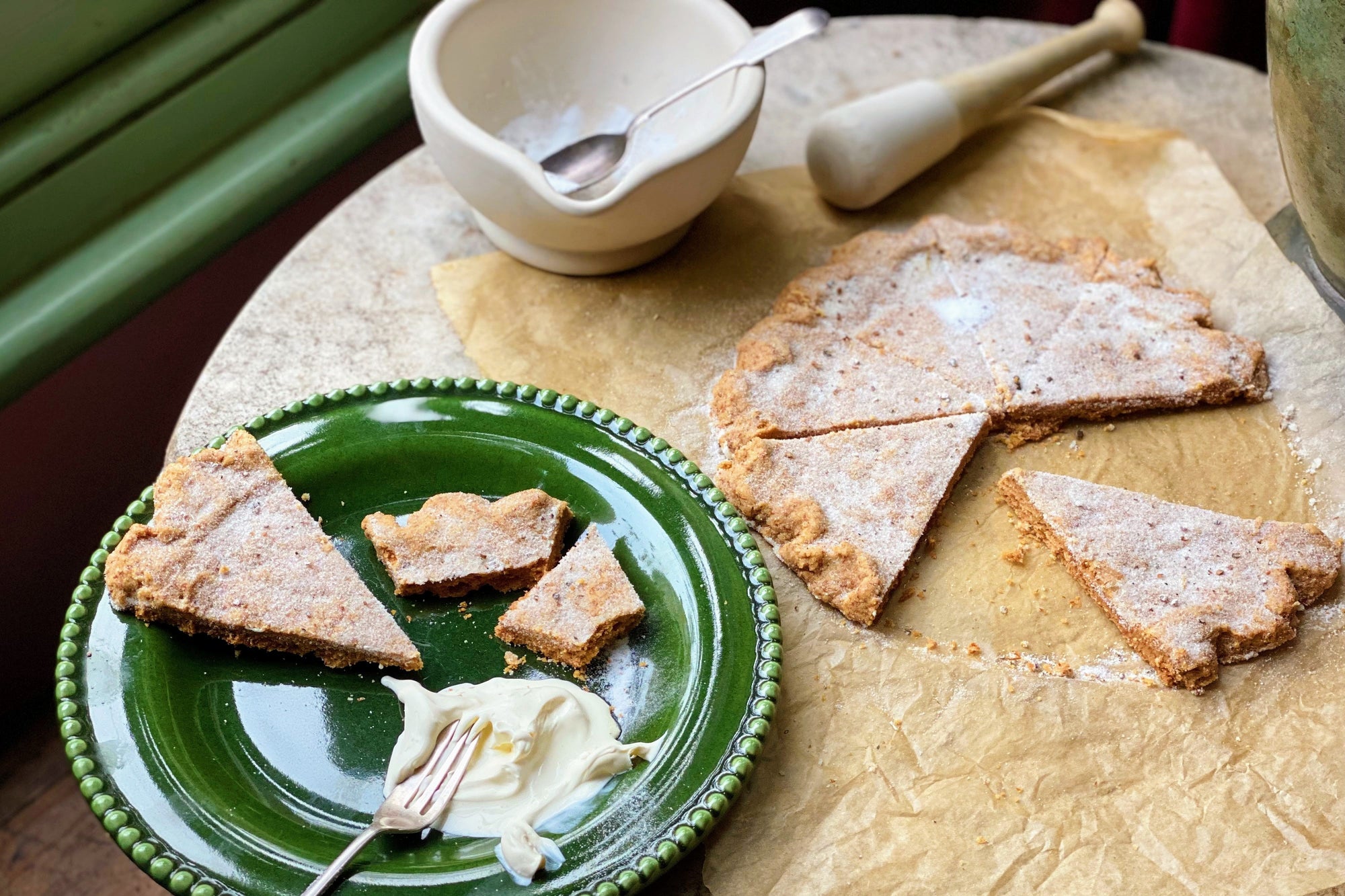 Millet Shortbread with Cardamom Sugar