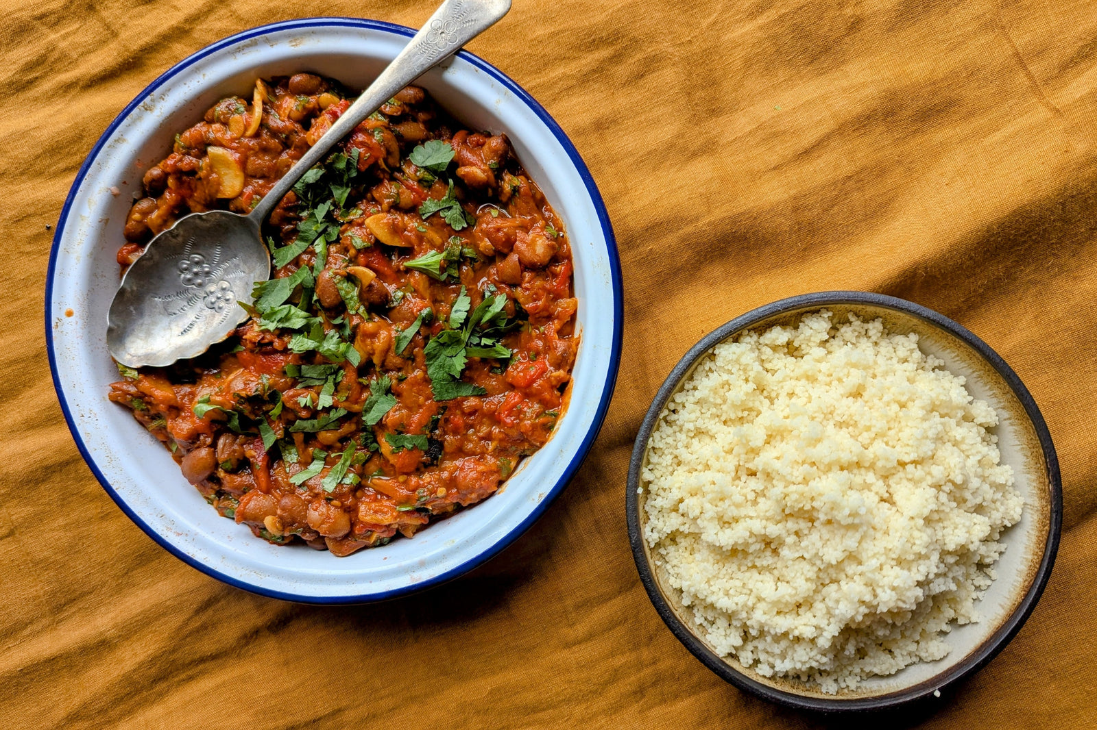 Moroccan Taktouka with Borlotti Beans