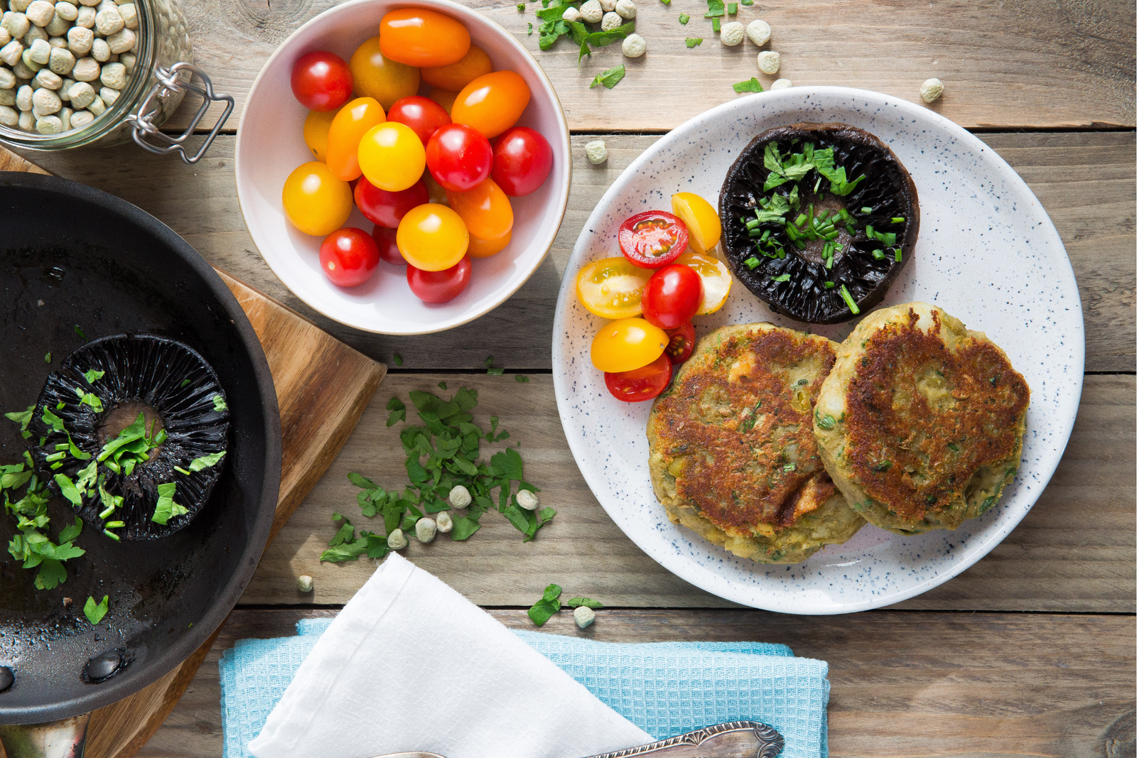 Mushy Pea, Parsnip & Potato Cakes