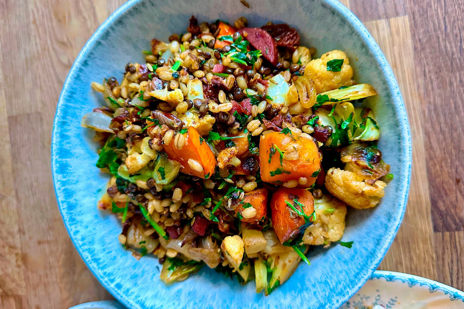 Pan-Roasted Pumpkin with Lentils & Farro