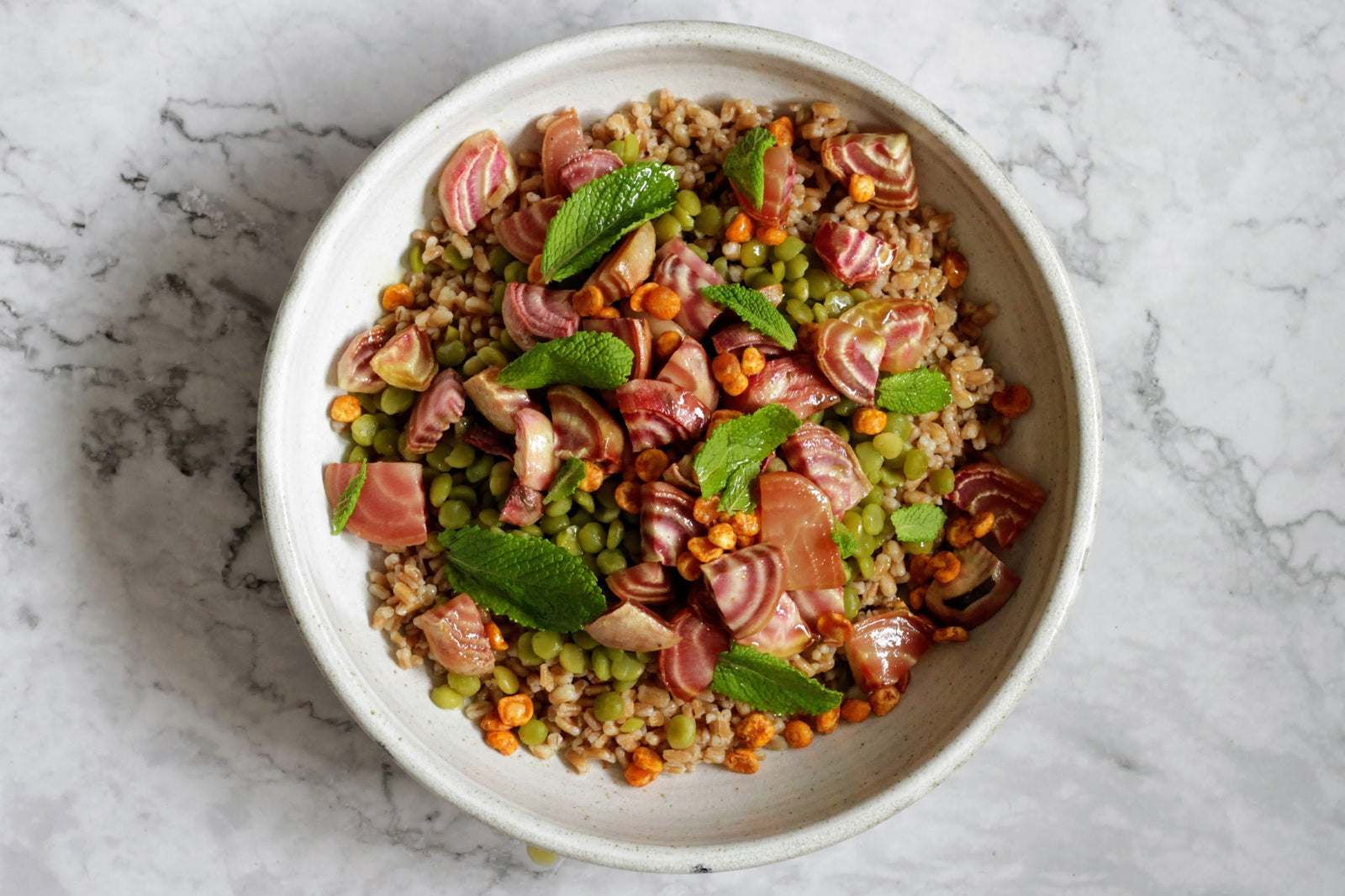 Pearled Spelt, Roasted Beetroot & Split Green Peas