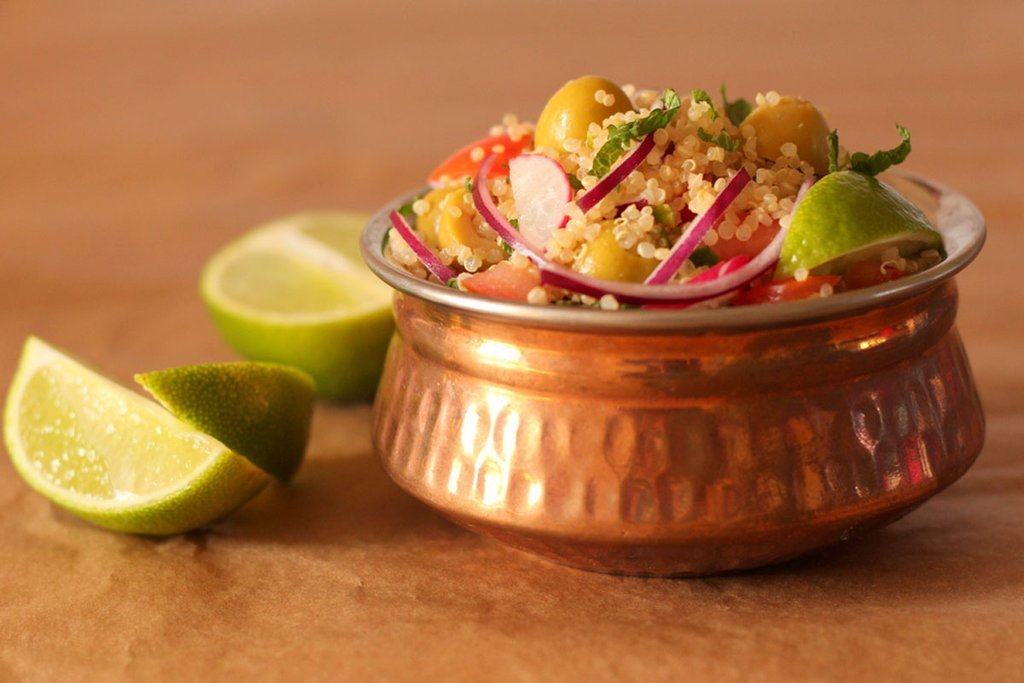 Lime, Mint & Olive Quinoa Salad