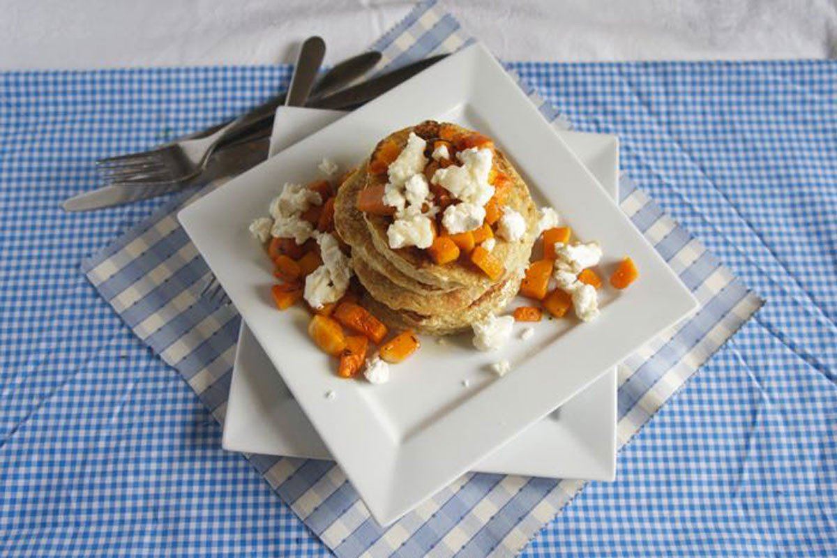 Quinoa Pancakes with Squash and Goats Cheese