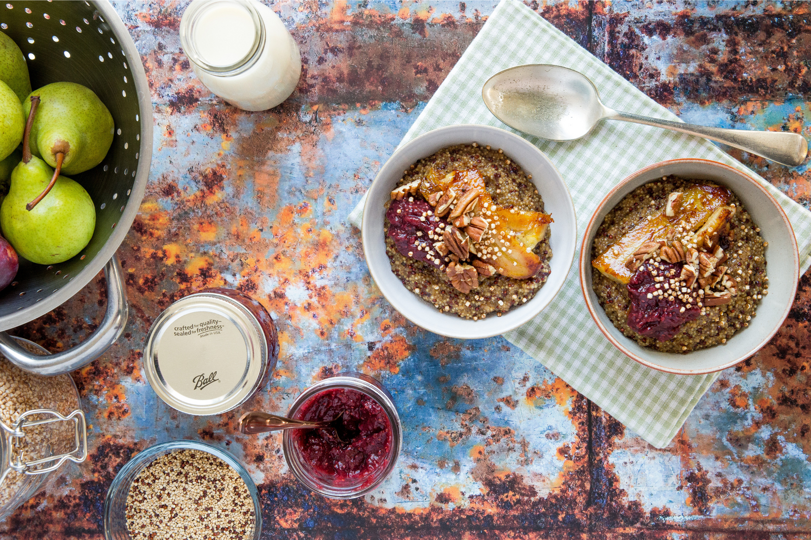 Quinoa Porridge with Autumn Fruit Compote