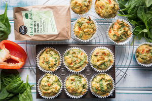 Pea, Pepper & Spinach Lunch Box Muffins