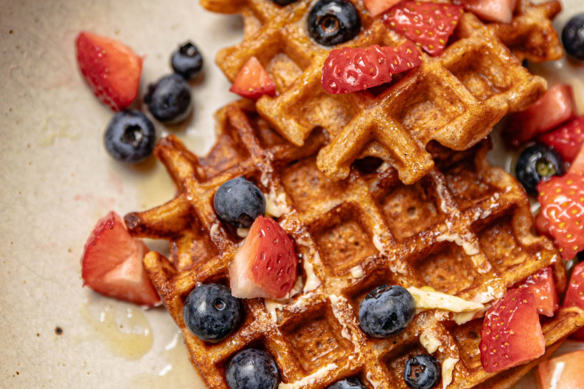 Rye Sourdough Discard Waffles