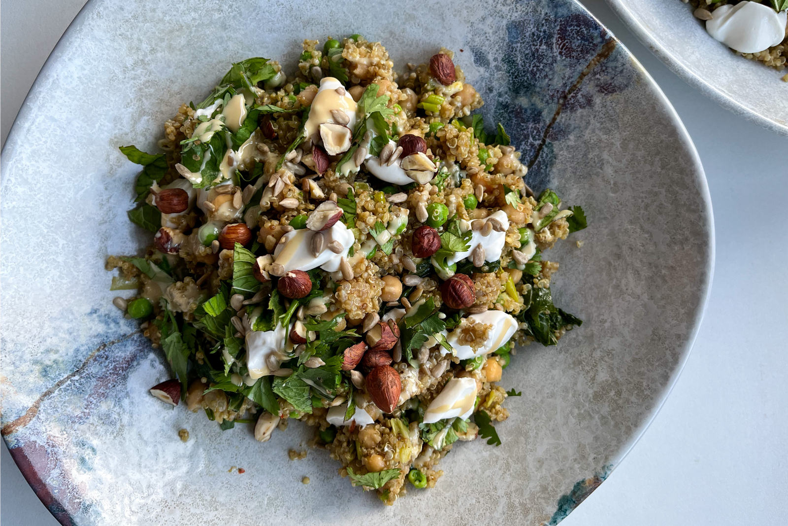 Smoked Quinoa, Chickpea & Greens Salad