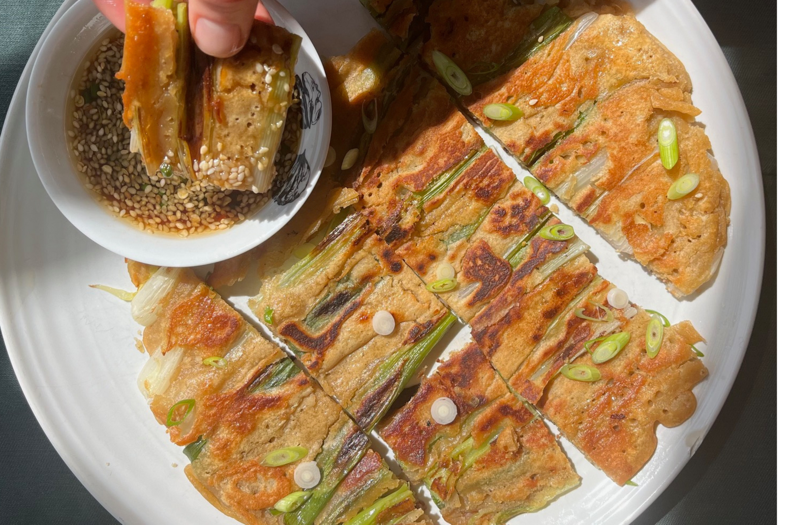 Fava Bean Pajeon with Dipping Sauce