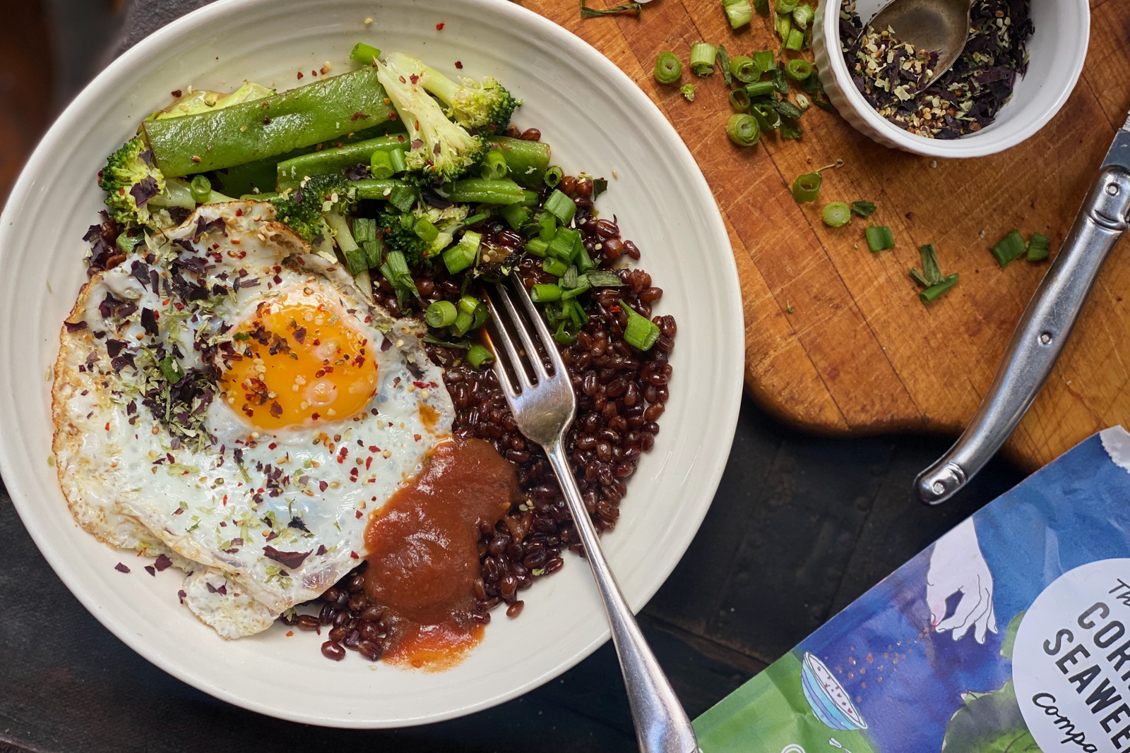 Toasted Sesame Grains with Fried Eggs