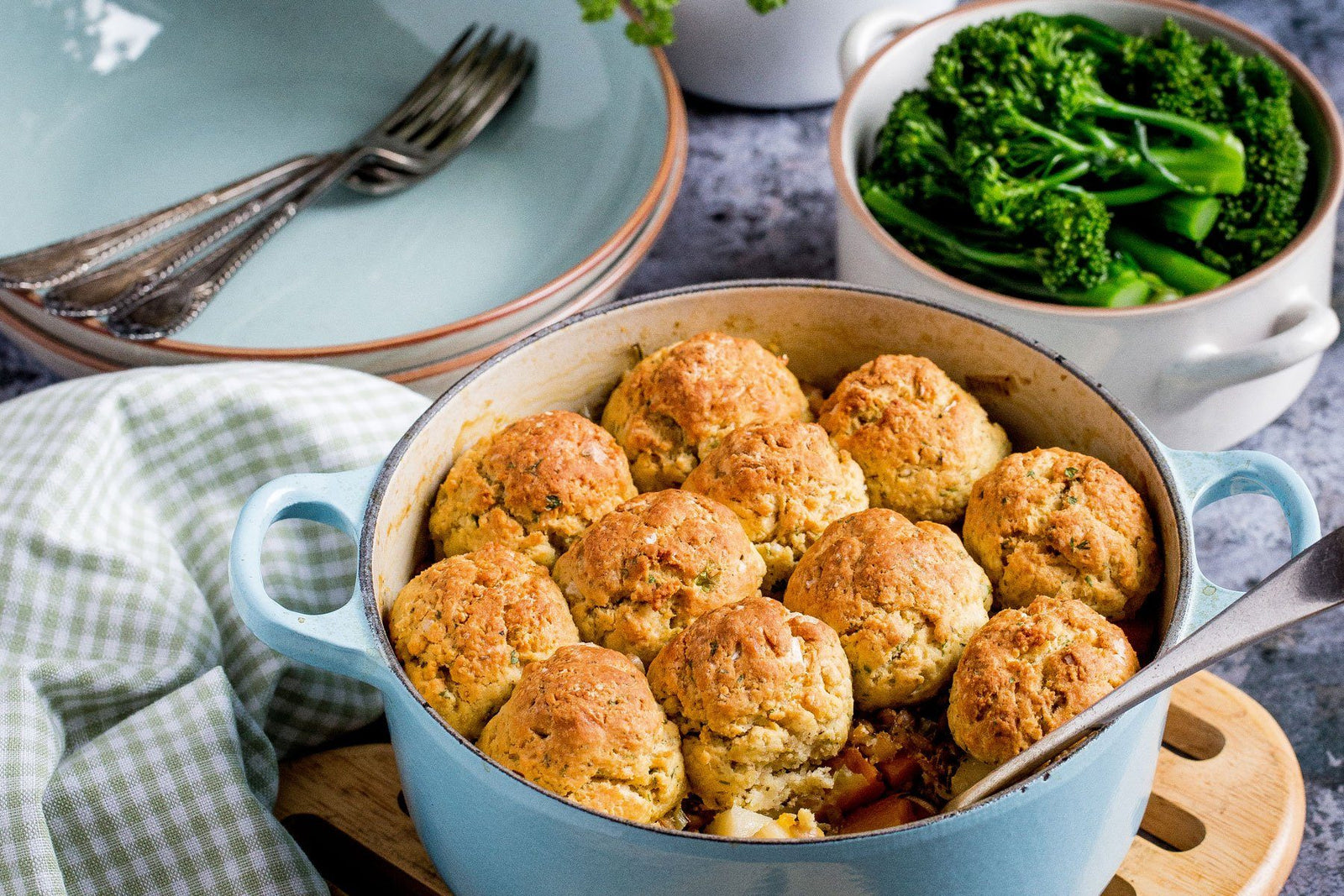 Winter Vegetable Stew with Herb Dumplings