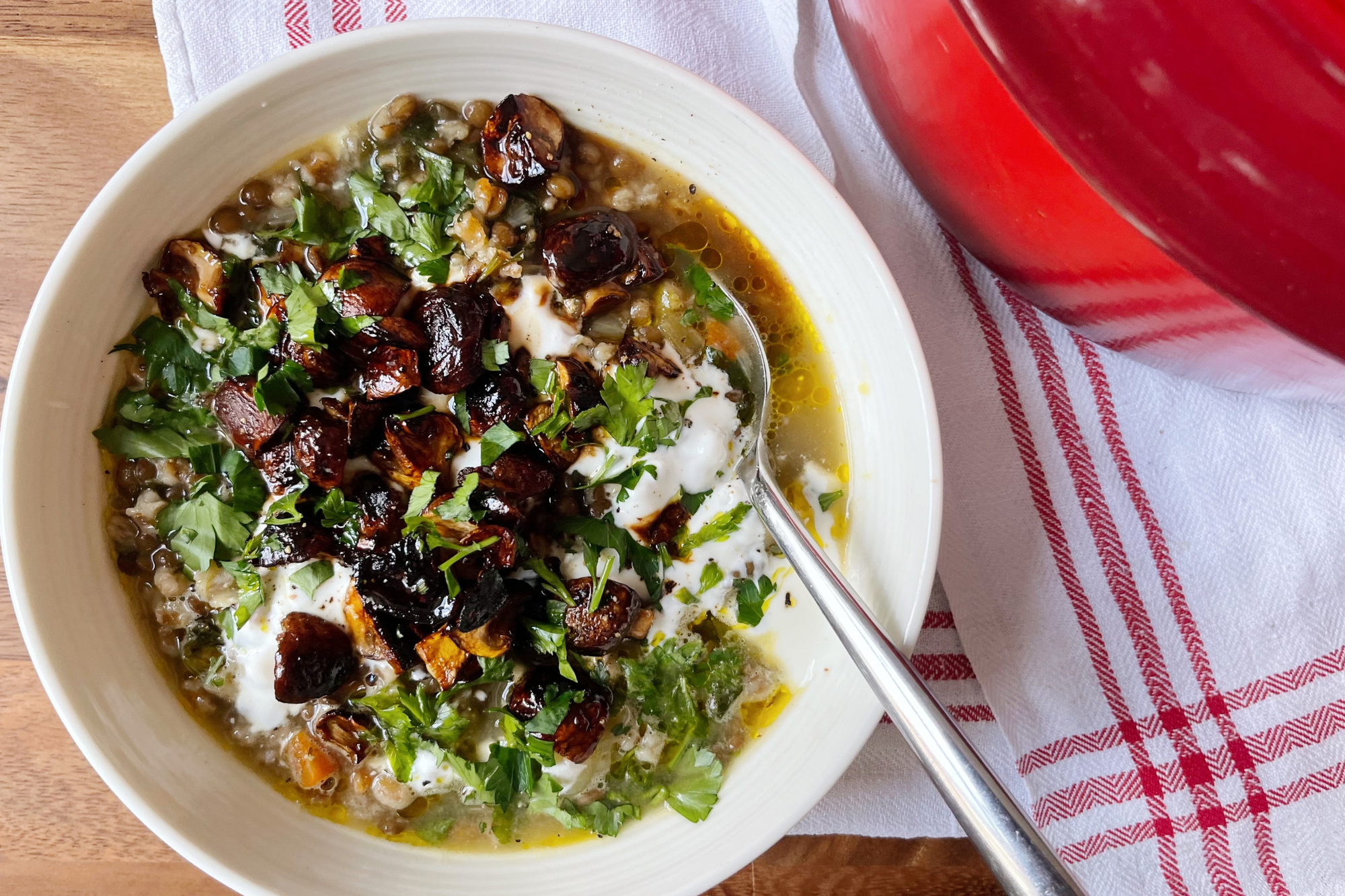 Winter Lentil & Spelt Stew with Miso