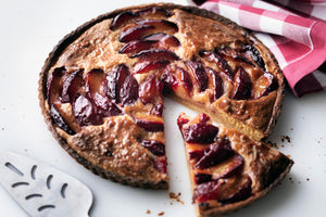 Plum and Frangipane Tart with Yellow Pea Flour Pastry