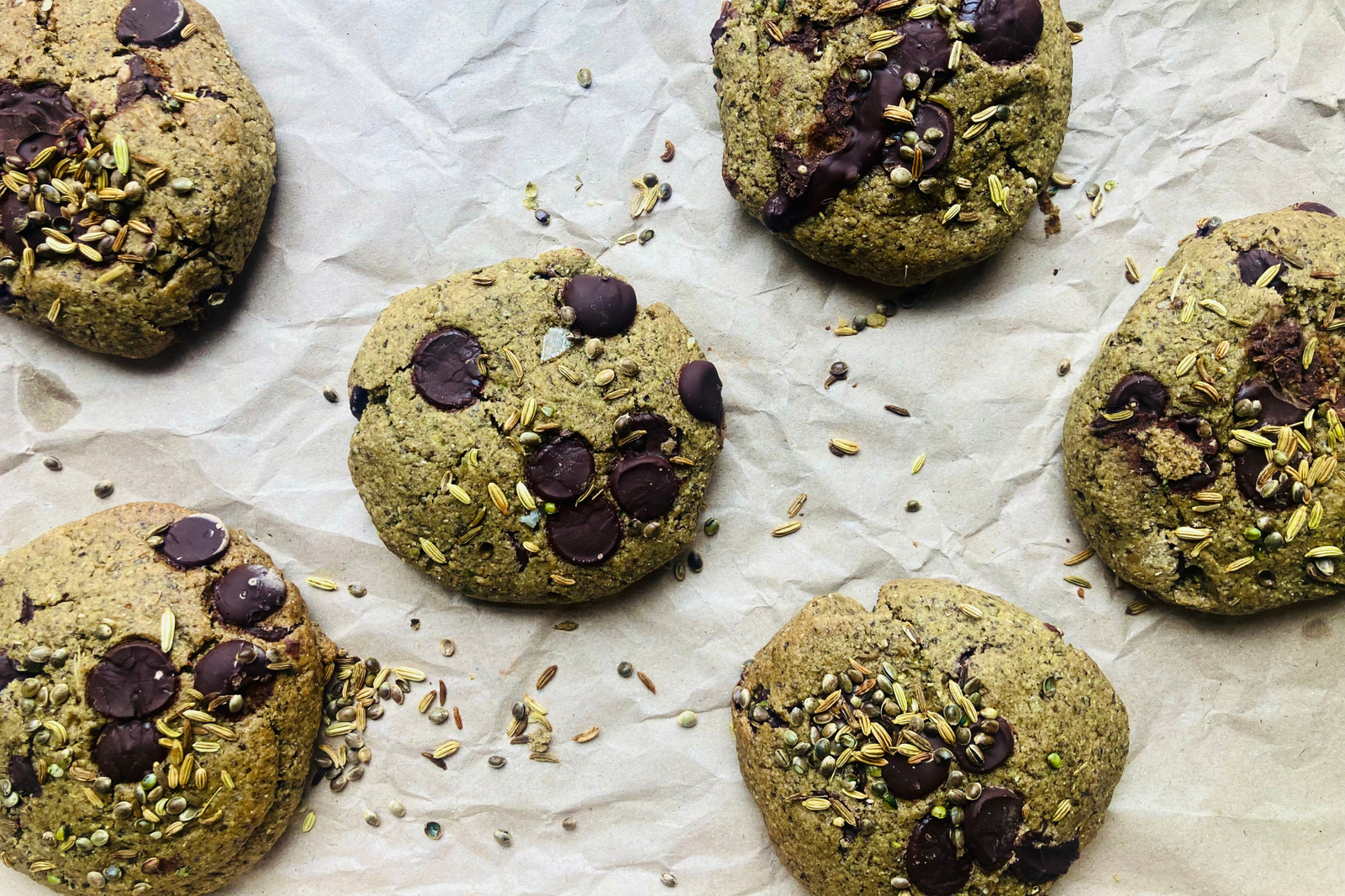 Rye, Hemp & Chocolate Cookies