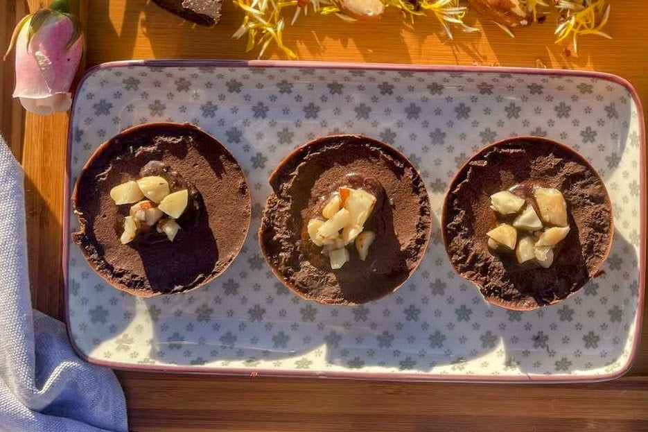 Yellow Pea Laddu with Rose Chocolate