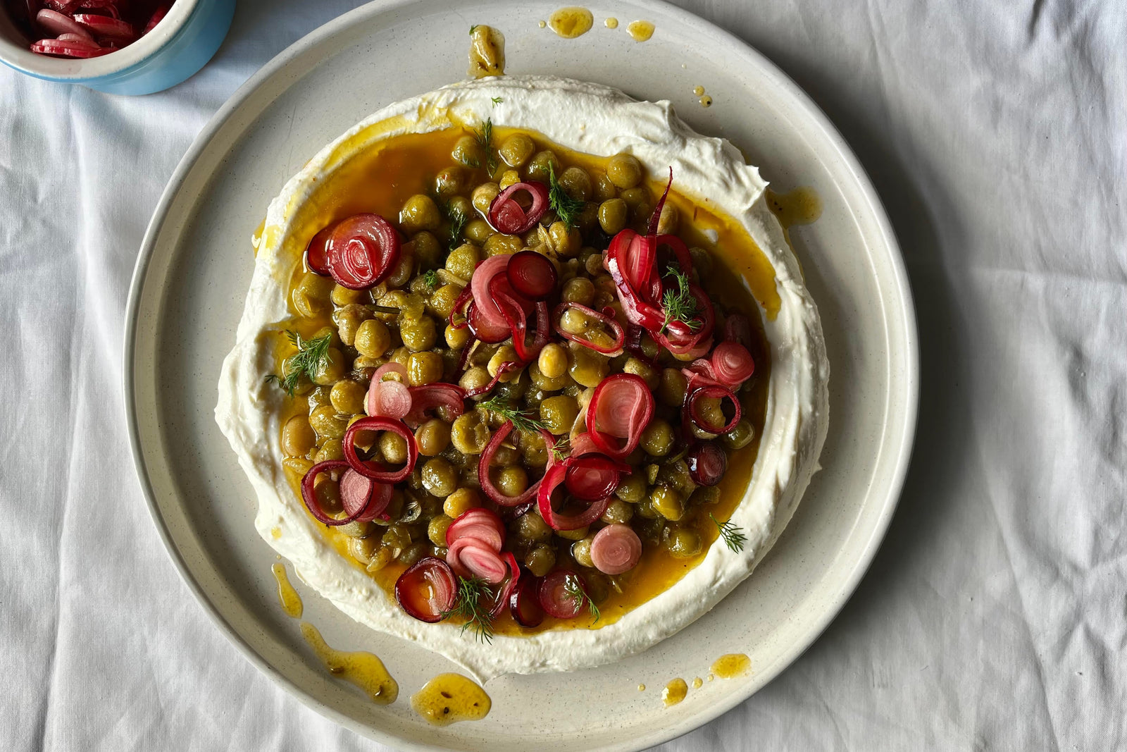 Confit Marrowfat Peas on Lemony Ricotta