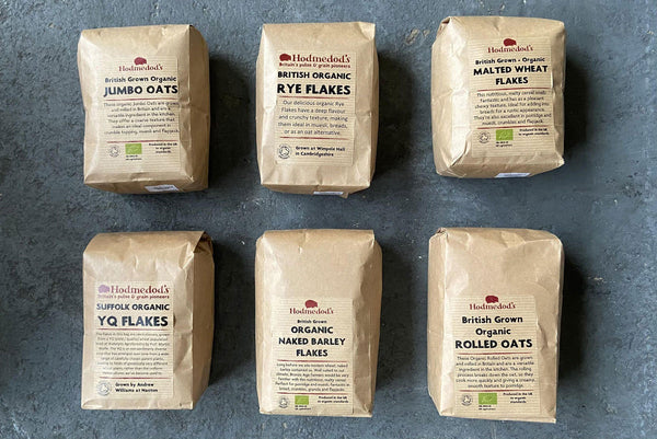 Flaked Cereals Selection Box - Hodmedod's British Pulses & Grains